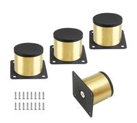 Kyuionty Juego de 4 patas de acero inoxidable para muebles de 50 mm, patas de gabinete doradas, patas redondas de cocina, patas de repuesto de metal para armario, sofá, estantes, mesa