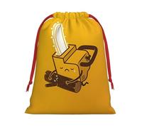 L - Bolsa de Navidad con cordón, bolsas de felpa reutilizables para fiestas de Navidad con bonito estampado de motosierra, bolsas de felpa reutilizables