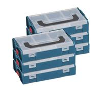 L-BOXX Mini Set de 6 - Azul Profesional | Cajas de herramientas portátiles y robustas para piezas pequeñas | Sistema de clic, apilable, apto para contacto con alimentos | Ideal para profesionales y