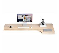 L-Sd - Escritorio esquinero montado en la pared, mesa flotante para laptop para oficina en casa, estudio, dormitorio, balcón y baño, plegable, nogal claro, 80 x 60 x 40 cm / 31.4x23.6x15.7in
