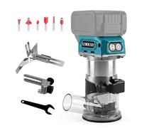 L1NXIXI Fresadora con batería para Makita 18 V LXT batería, 800 W, fresadora sin escobillas con 5 velocidades, máx. 30.000 rpm, fresadora de bordes con batería, fresadora con fresa de 1/4 pulgadas
