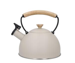 La Cafetiere Cafetière LCWHKETLAT - Hervidor de Agua con Mango de Madera, 2,5 L, Acero Inoxidable, Color Crema - Diseño Elegante