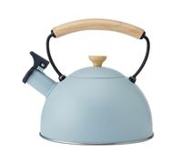La cafetière tetera silbante con mango de madera resistente al calor,