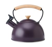 La cafetière tetera silbante con mango de madera resistente al calor,