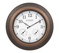 La Crosse Technology 433-3256A-INT - Reloj de pared analógico atómico para interiores y exteriores, bronce de 21 pulgadas