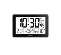La Crosse Technology WS8008 - Reloj de pared con radio pilotado, color negro