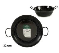 LA DEHESA Sartén Honda esmaltada con asas de 32 cm, Negro