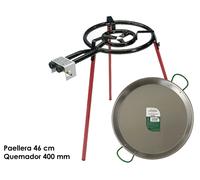 LA DEHESA Set de Paellera Pulida 46cm con Quemador 400mm