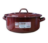 LA ESTRELLA Cacerola de 34 cm en Porcelana Esmaltada Color Teja