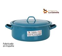 La Estrella - Cacerola de Acero Esmaltado con Tapa 28cm Turquesa - Resistente, Duradera y Versátil - Calidad para Cocina Efficiente