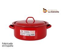 La Estrella Cacerola Esmaltada con Tapa 24cm Rojo