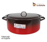 La Estrella Cacerola Esmaltada con Tapa Fuego 15L 36cm