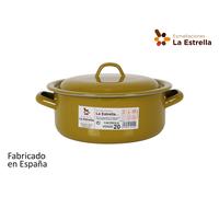 La Estrella Cacerola Esmaltada con Tapa Verde 20cm