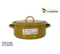 La Estrella Cacerola Esmaltada con Tapa Verde 24cm
