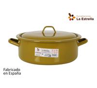 La Estrella Cacerola Esmaltada con Tapa Verde 28cm