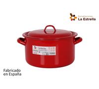 La Estrella Olla Recta con Tapa 22cm Rojo