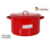 La Estrella Olla Recta con Tapa 32cm Rojo