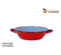 La Estrella Paellera Honda Bordonada 32cm Rojo