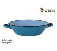 La Estrella Paellera Honda Bordonada 32cm Turquesa