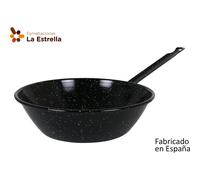 La Estrella - Sartén Jaspeada Honda Bordornada 28cm, Capacidad 4-30 Litros, Acero Vitrificado - Alta Calidad y Durabilidad, Antiadherente - Mango Ergonómico