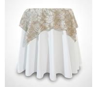 La Fábrica de las Telas Tapete Protector Cuadrado para Mesa Camilla Mantel Antimanchas (Natural Beige, Cuadrada 110x110cm)