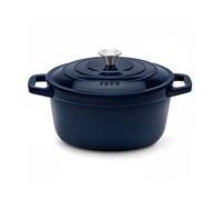 La fonderie 1890 alma22, cacerola de hierro fundido, 22 cm, 3,3l, azul marino, compatible con todos los fuegos, inducción, gas, parrilla y horno