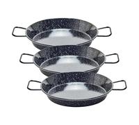 La Ideal acero esmaltado paellera, Negro, 20 cm, 1 unidad (Paquete de 3)