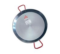 La Ideal - Paellera de acero pulido, Plata / Rojo, 22 cm