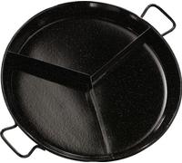 La Ideal - Paellera esmaltada (3 compartimentos), color negro, acero, negro, 55 cm