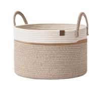 LA JOLIE MUSE Cesta de cuerda de algodón, Cesta de almacenamiento tejida, Cesta de lavandería 40 * 25 Cm, Organizador para bebé, Regalo de decoración hogar tamaño S