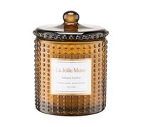 LA JOLIE MUSE Velas de Ámbar Marroquí para el Hogar, Vela de Regalo para Mujeres y Hombres, Vela de Tarro de Vidrio de Lujo, Vela de Soja Natural, 75 Horas de Combustión, 10 Onzas