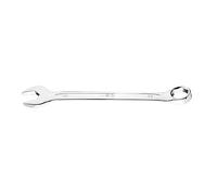 La llave combinada de 22 mm, anillo hexagonal, de la marca Neo. La parte abierta de la llave tiene puntas perfiladas que se encuentran cuatro puntos de contacto con un tornillo o tuerca hexagonal b