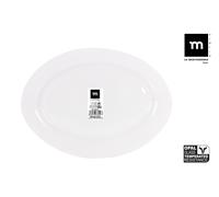 La Mediterranea Fuente de Cristal Opal Oval Temara, 30.5 cm de Largo (30.2x22.7x2.3 cm) (12 Unidades)