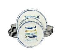 La Mediterránea - Vajilla (18 platos para 6 personas, 26 cm, postre 20 cm, huecas para sopa o ensalada, 20 x 5 cm)