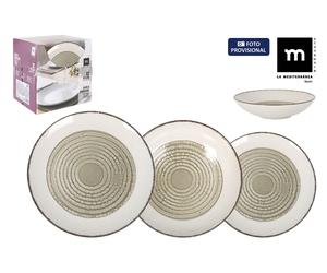 La Mediterranea Vajilla Occhio Monaco 12 piezas Colección SOLE
