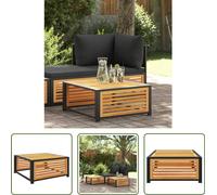 La mesa de jardín Living Store, de 68x68x30 cm, fabricada en madera de acacia maciza
