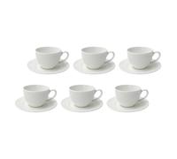 LA PORCELLANA BIANCA - Juego de café de 6 piezas con platillo de 100 cc, New Bone China