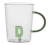LA PORCELLANA BIANCA - Taza Letra 'D' de cristal borosilicato, capacidad 400 cc, colección Alalettera
