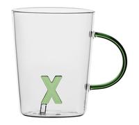 LA PORCELLANA BIANCA - Taza Letra X de cristal borosilicato, capacidad 400 cc, colección Alalettera