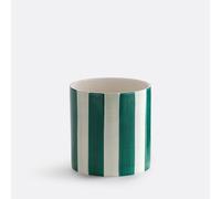 LA REDOUTE INTERIEURS Macetero De Cerámica Con Rayas, Diámetro 14 Cm, JAOMA. Talla talla única. Color Verde