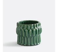 LA REDOUTE INTERIEURS Macetero De Cerámica En Relieve, Diámetro 13,5 Cm, KYRIA. Talla talla única. Color Verde