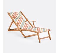 LA REDOUTE INTERIEURS Tumbona Plegable De Acacia Aceitada, SARDAIGNE. Talla talla única. Color estampado rayas
