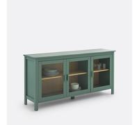 LA REDOUTE INTERIEURS Vitrina Baja De 3 Puertas, De Pino Y MDF, An. 160 Cm, ALVINA. Talla talla única. Color Verde eucalipto