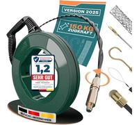 La sofisticada guia pasacables 50 M para tubos huecos de FAIRMO - Guia pasacables profesional PET de 4 mm incl. 5 cabezales - Guía pasacables resistente - Para trabajar eficazmente