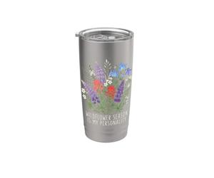 La temporada de flores silvestres es mi personalidad: acampar, vida silvestre y naturaleza Vaso térmico de acero inoxidable de doble pared