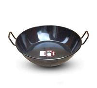 La Valenciana - Paella (55 cm, Acero Inoxidable, esmaltado, con 2 Asas), Color Negro