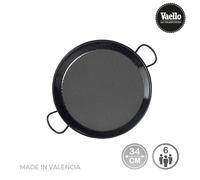 La valenciana - paellera (34 cm, acero inoxidable, esmaltado, con 2 as