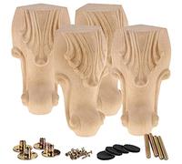 La Vane - Juego de 4 patas de madera para muebles de 10 cm, estilo europeo, talla de madera maciza, muebles, repuesto para decoración de sofá, armario, mesa, sofá biplaza