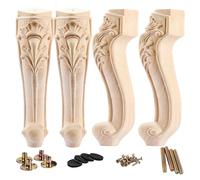 La Vane - Juego de 4 patas de madera para muebles de 35 cm, estilo europeo, talla de madera maciza, repuesto para decoración de sofá, armario, mesa, sofá biplaza
