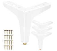 La Vane - Juego de 4 patas de muebles de metal de 15,2 cm - Patas de repuesto modernas en forma de triángulo de diamante blanco para armario, sofá, aparador, cómoda, metamorfosis